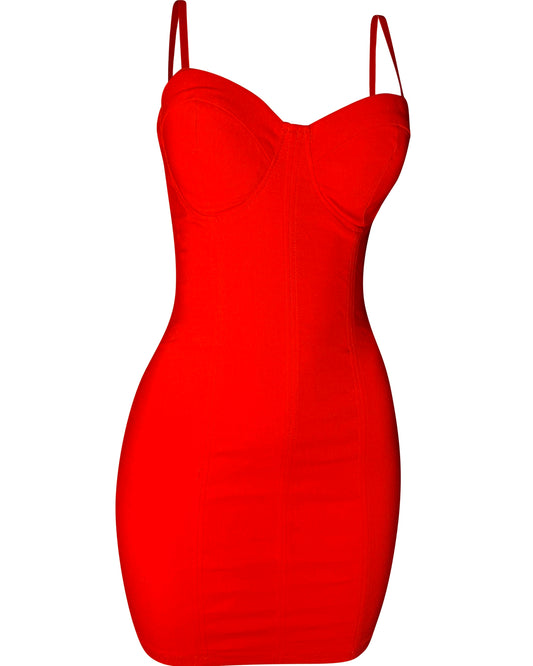 It Girl Corset Dress Red